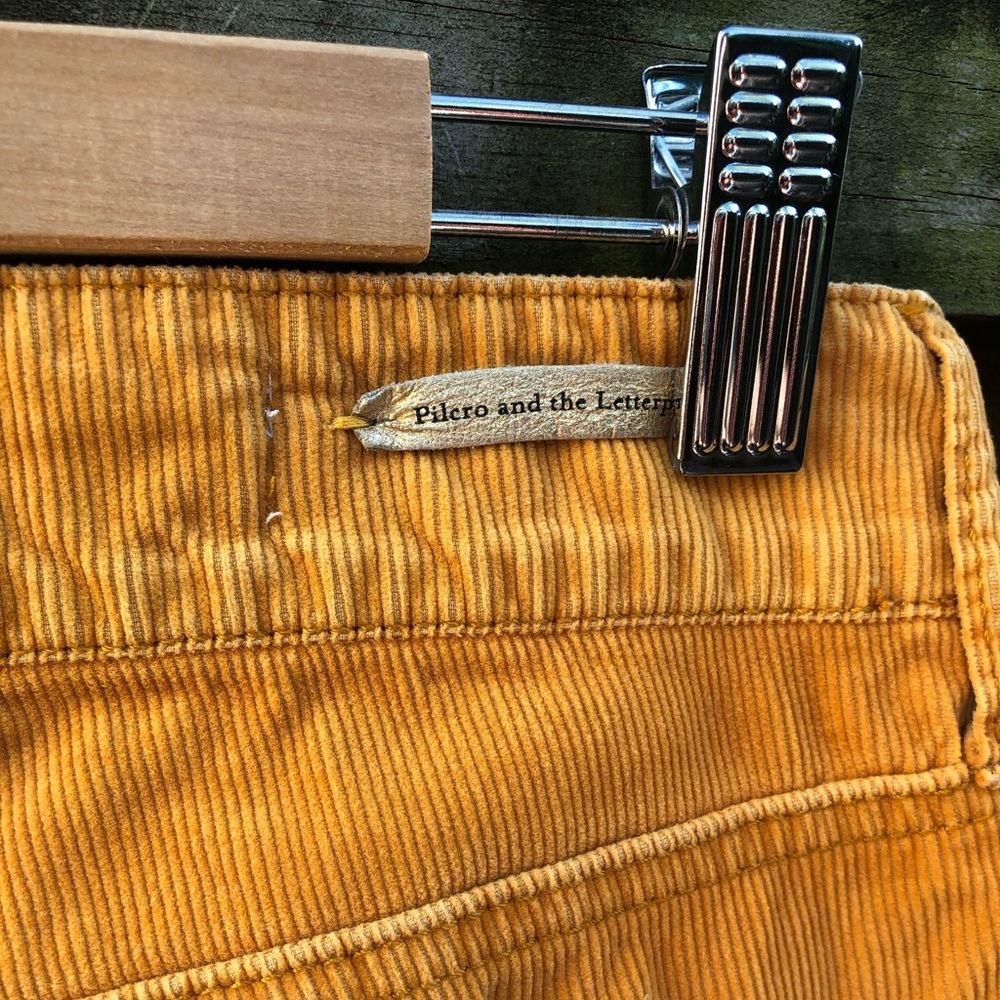 Pilcro and the Letterpress Straight Cord Jean in Mustard